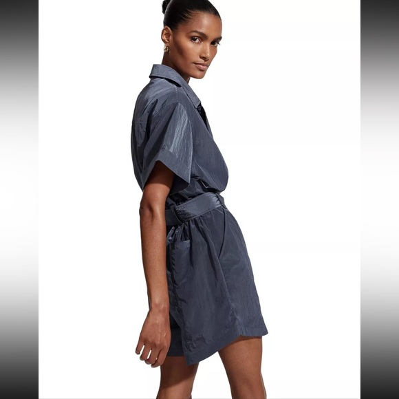 NWT Anthropologie Varley Blue Belle Boxy Playsuit Nylon Romper SMALL - $188 NEW! - Picture 2 of 10